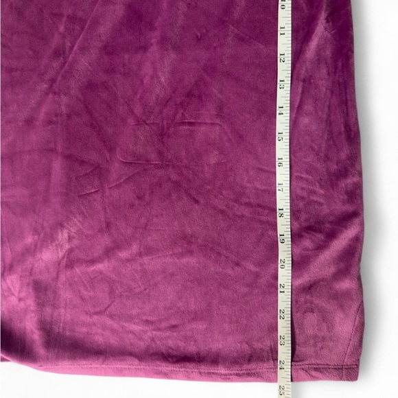 Roudelain Long Sleeve Velour Pajama Loungewear Top Dark Purple Soft Cozy - Picture 6 of 7